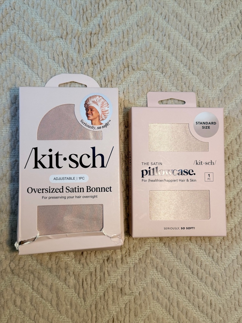 🤍New KitSch satin bonnet and pillowcase set🤍